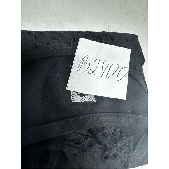 NWT Bohemian Anne Klein Black Women’s Top Eyelet Trim Size S Ruffle Sleeve - Picture 10 of 10